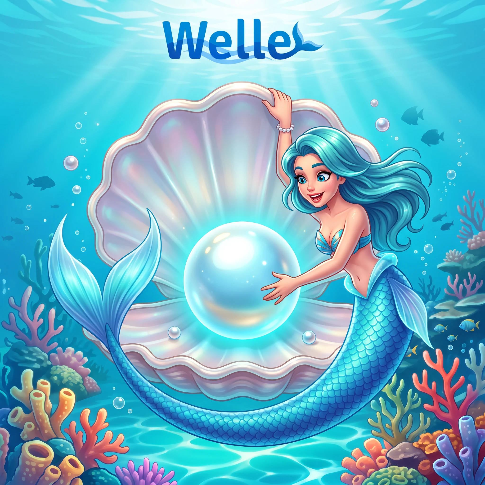 Welle Casino Meerjungfrau mit Perle unter Wasser